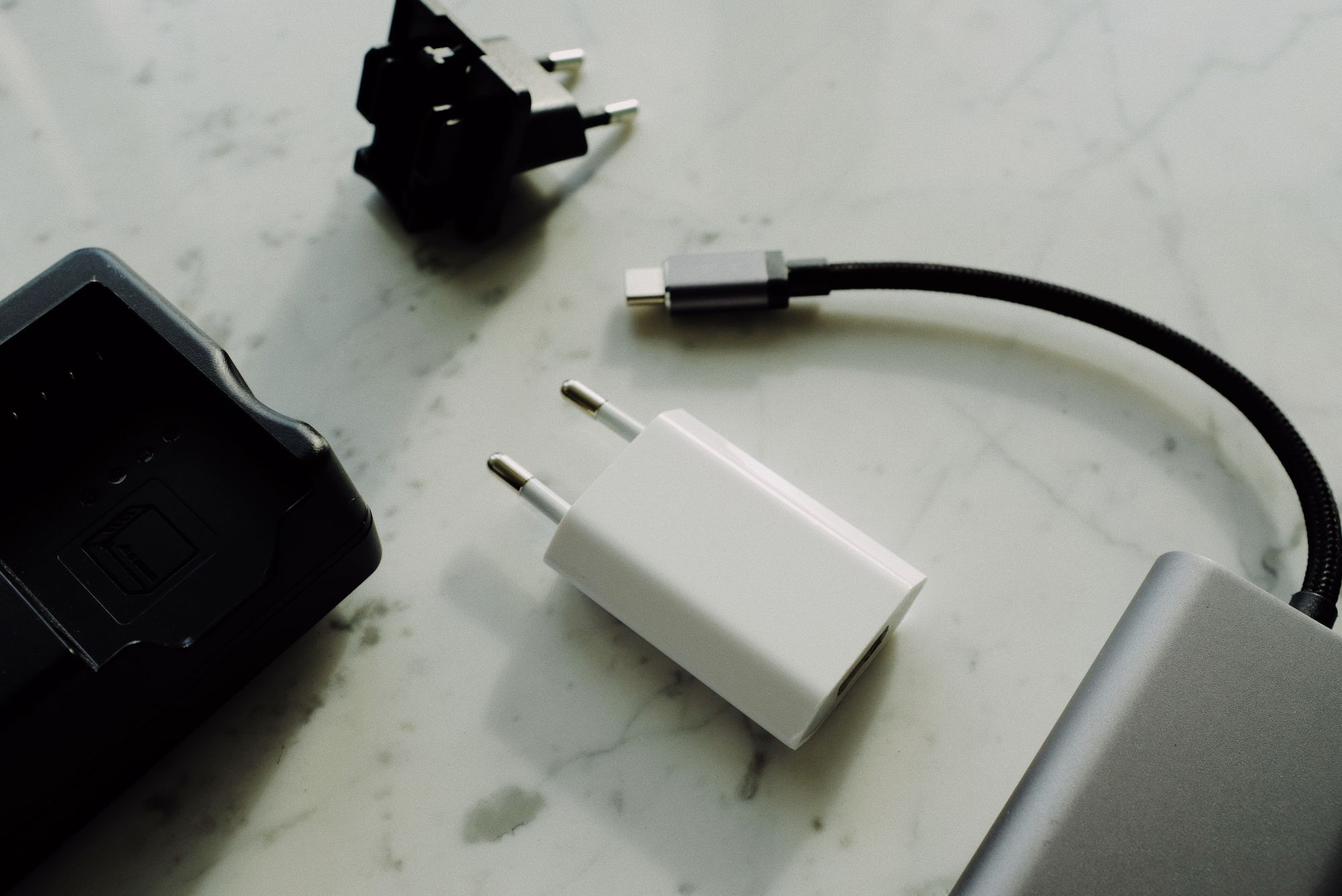 Portable charging units and a small external battery pack